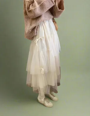 Fairycore Layered Tulle Maxi Skirt