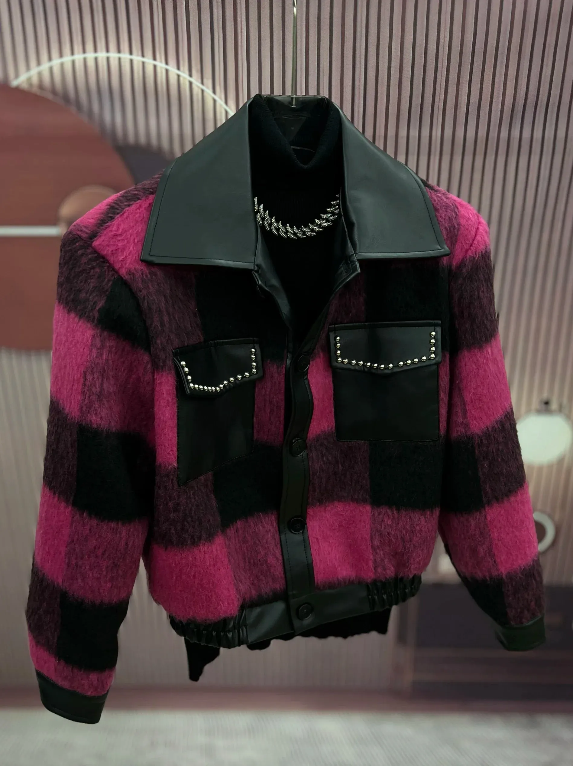 Fashion Pockets Beads Loose Jacket