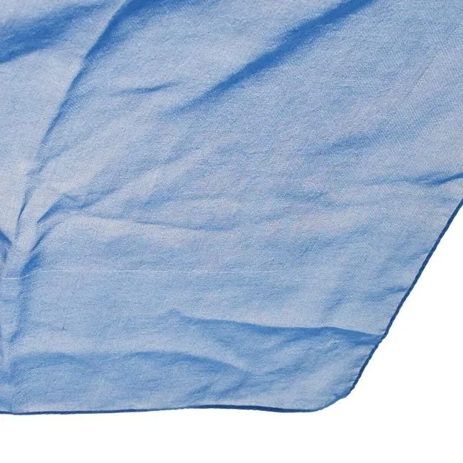 Fendi Blue Zucca Print Silk Logo Scarf