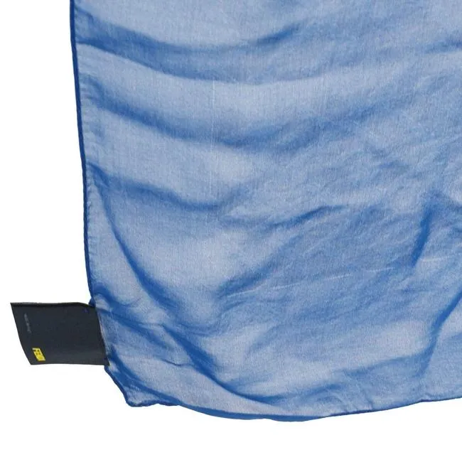Fendi Blue Zucca Print Silk Logo Scarf