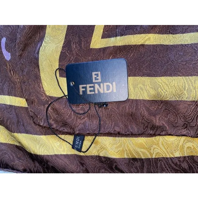 Fendi Colorful Graffiti Logo Xl Silk Scarf