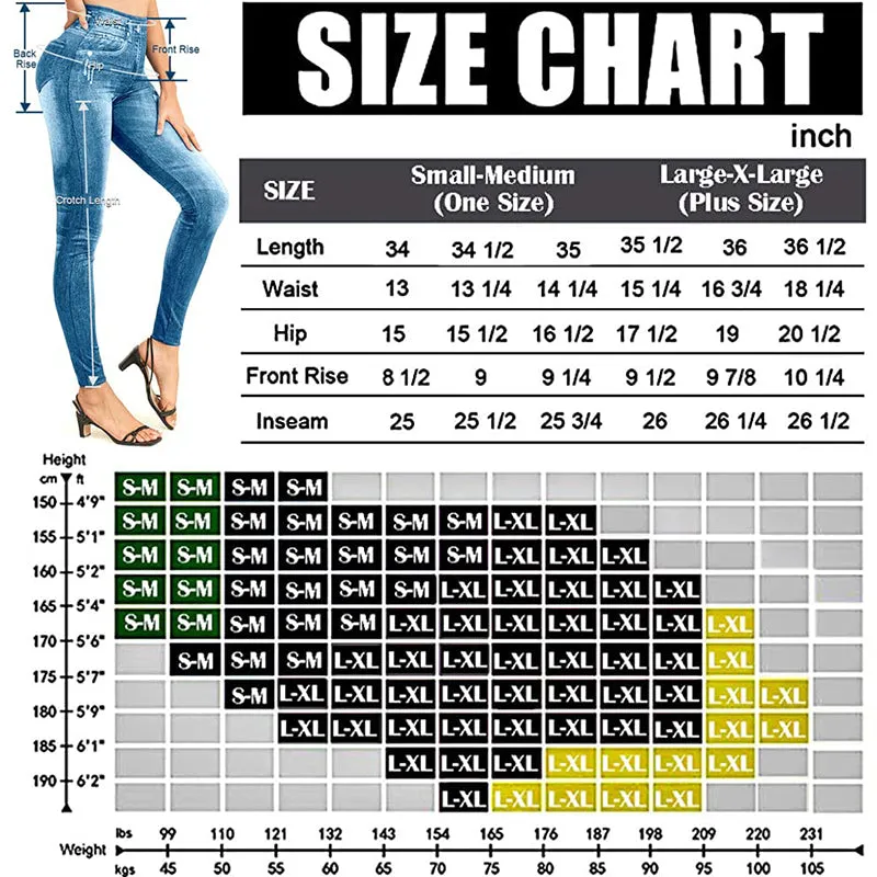 Fullsoft Women Jeggings Leggings High Waisted Denim Jean Slim Pants