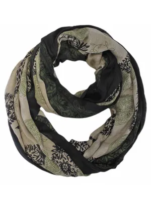 Green Two-Tone Twill Paisley Print Infinity Scarf