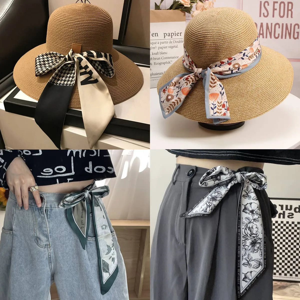 HAIRBAND, HANDBAG AND RIBBON SCARF_CWASC0086
