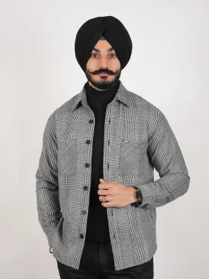 Houndstooth 6 Pockets Shacket