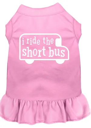 I Ride The Short Bus Screen Print Dress Light Pink Xs (8)
