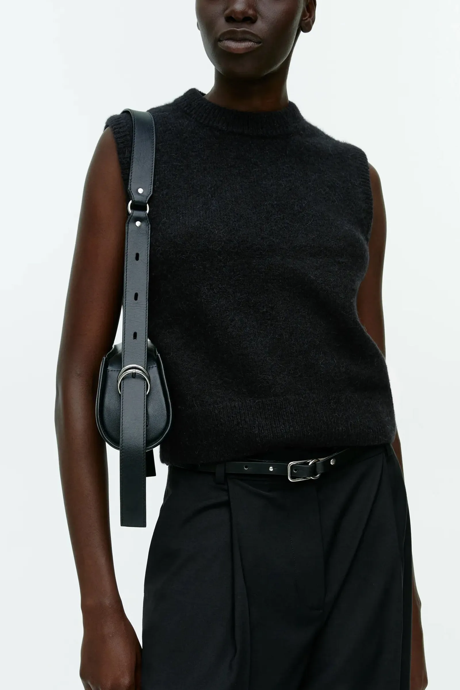 Knitted Alpaca Vest Black