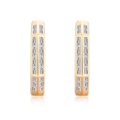 Lustrous Diamond Circle Hoops Earrings