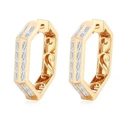 Lustrous Diamond Circle Hoops Earrings