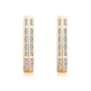 Lustrous Diamond Circle Hoops Earrings