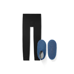 Men's Long Underwear and Gripper Slipper - Double Cushion 2-Pack
