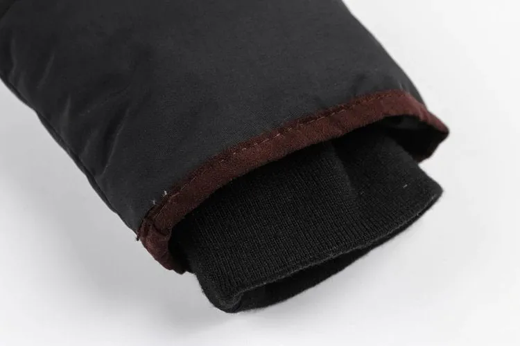 Men's Winter Warm Thermal Cotton-Padded Down Bomber With Knitted Hood