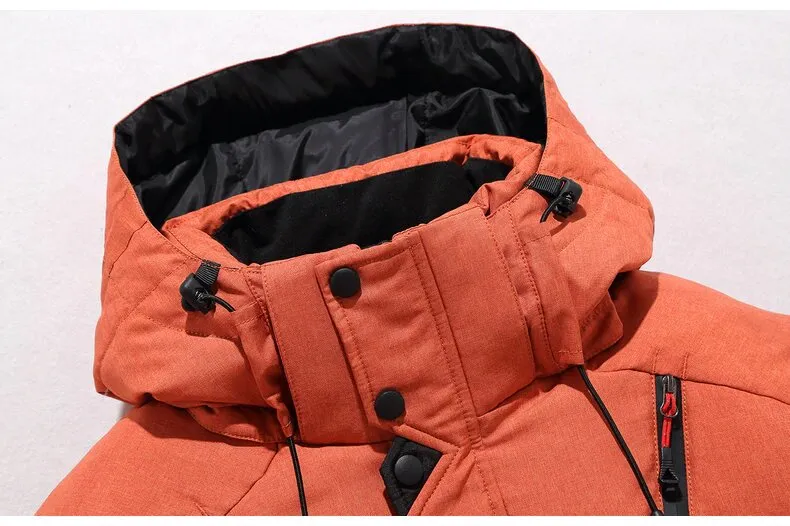 Men's Winter Warm Thick Zipped Hooded Parka