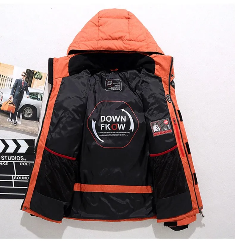 Men's Winter Warm Thick Zipped Hooded Parka