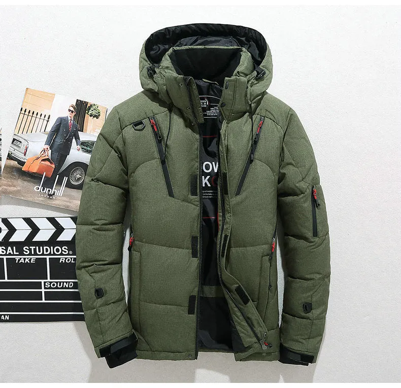 Men's Winter Warm Thick Zipped Hooded Parka