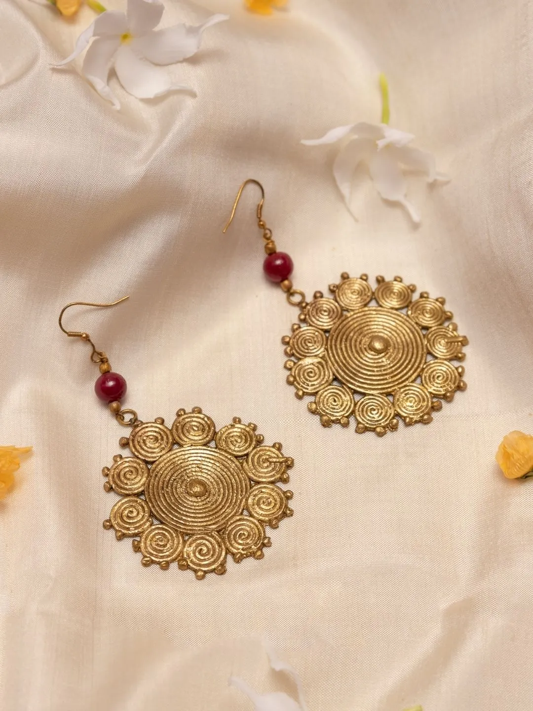 Miharu Geometric Circular Hook Earrings