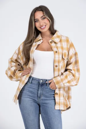 Outside Looking Pretty Plaid Shacket * Final Sale*