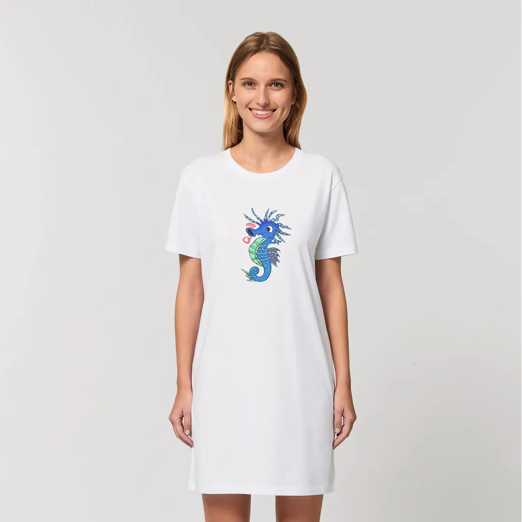 Scribblers the Seahorse Organic T-Shirt Dress
