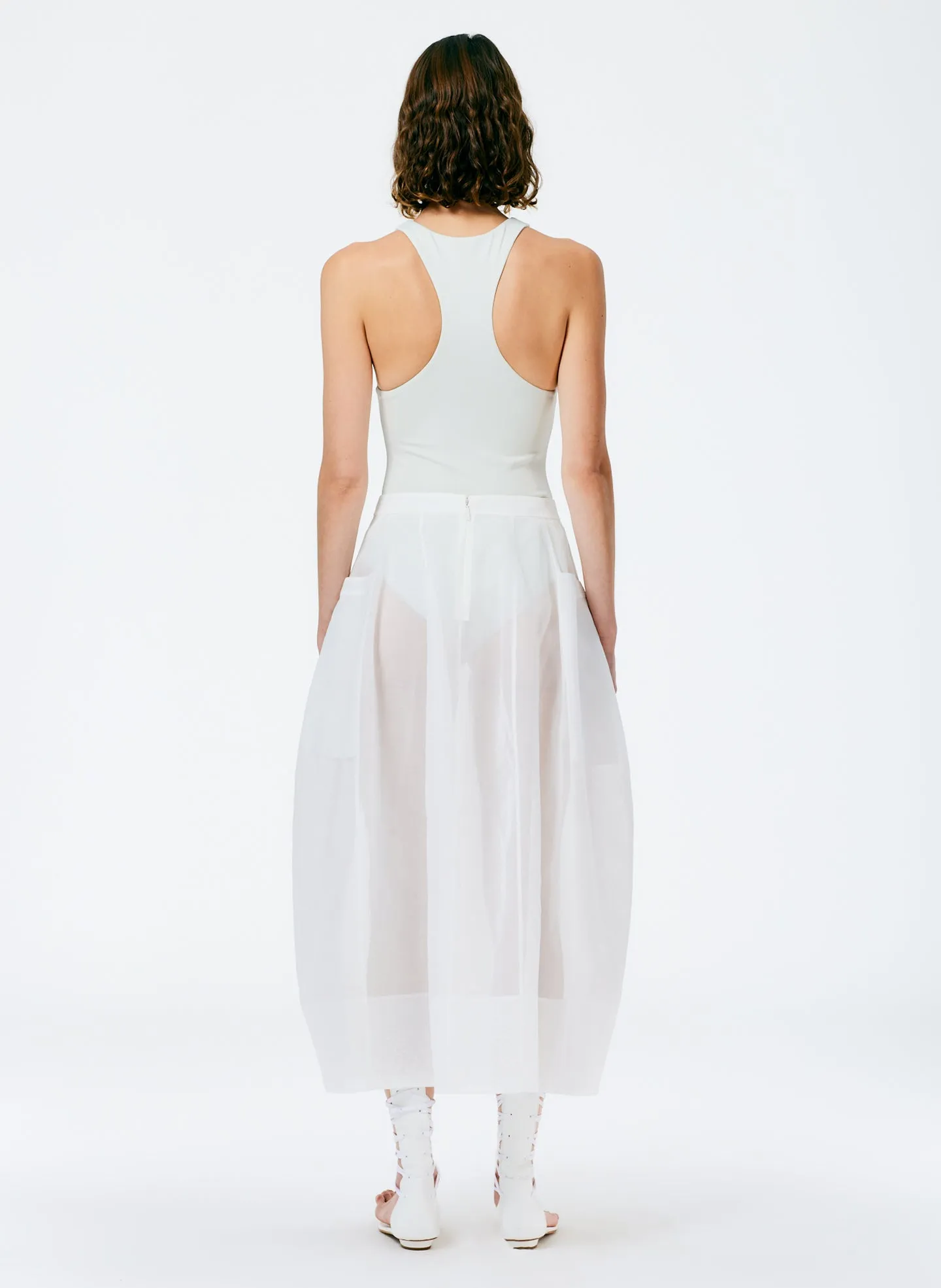 Starch Cotton Organza Lantern Skirt