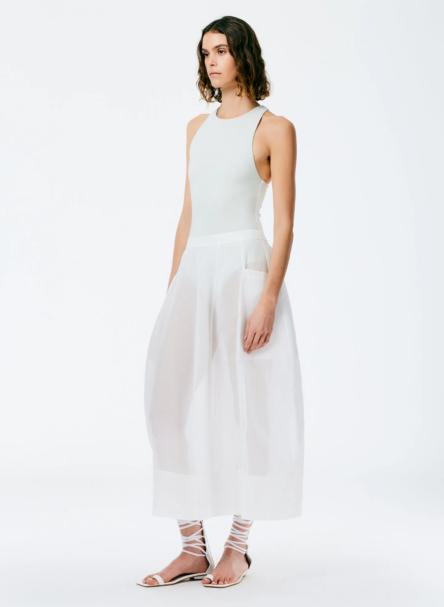 Starch Cotton Organza Lantern Skirt