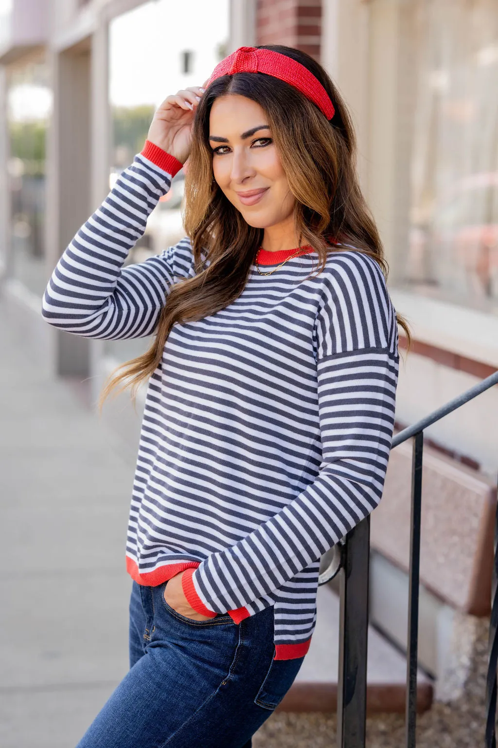 Striped Color Pop Sweater Tee