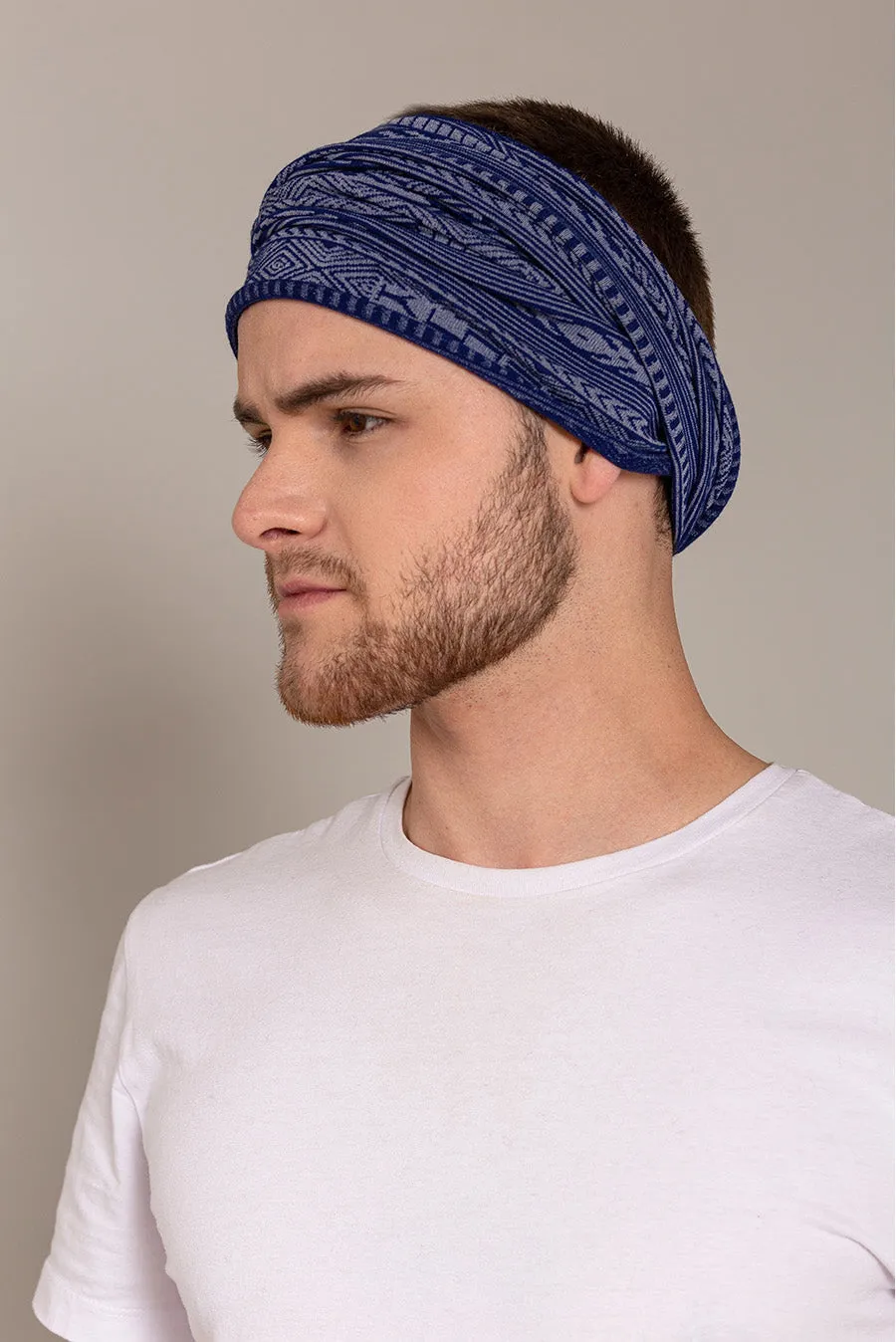 Unfreeze Scarf Cotton Color Blue & White