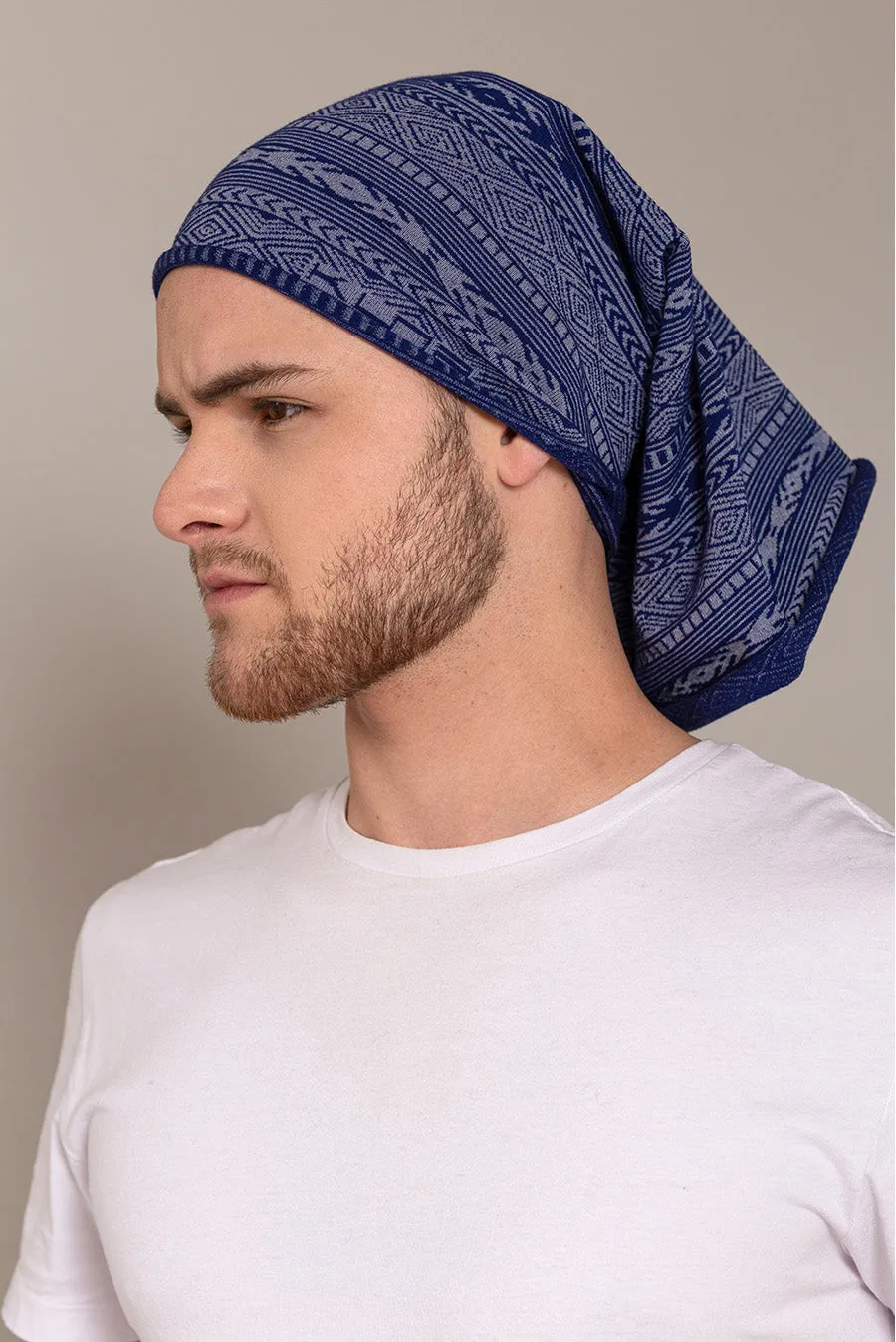 Unfreeze Scarf Cotton Color Blue & White