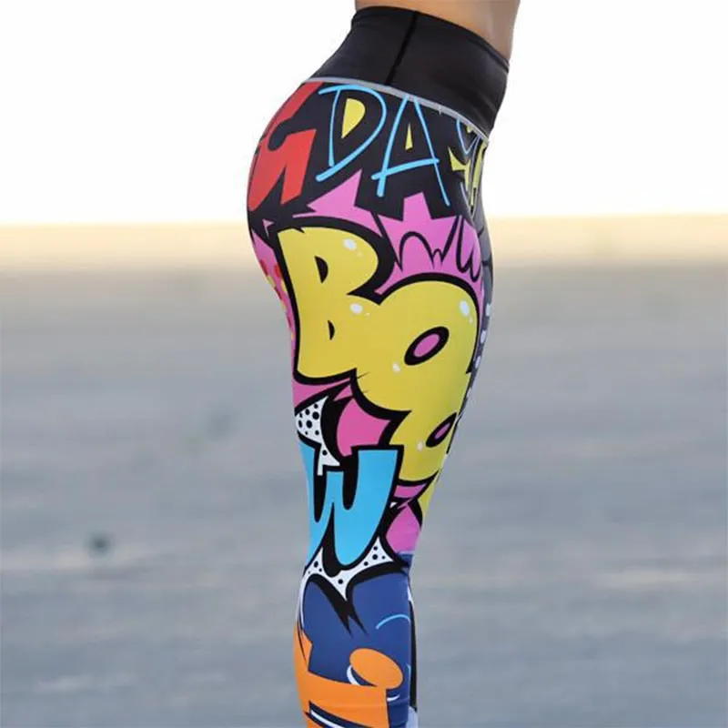 VenusFox Digital Printing High Waist Push Up Fitness Leggings