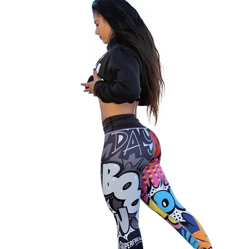 VenusFox Digital Printing High Waist Push Up Fitness Leggings