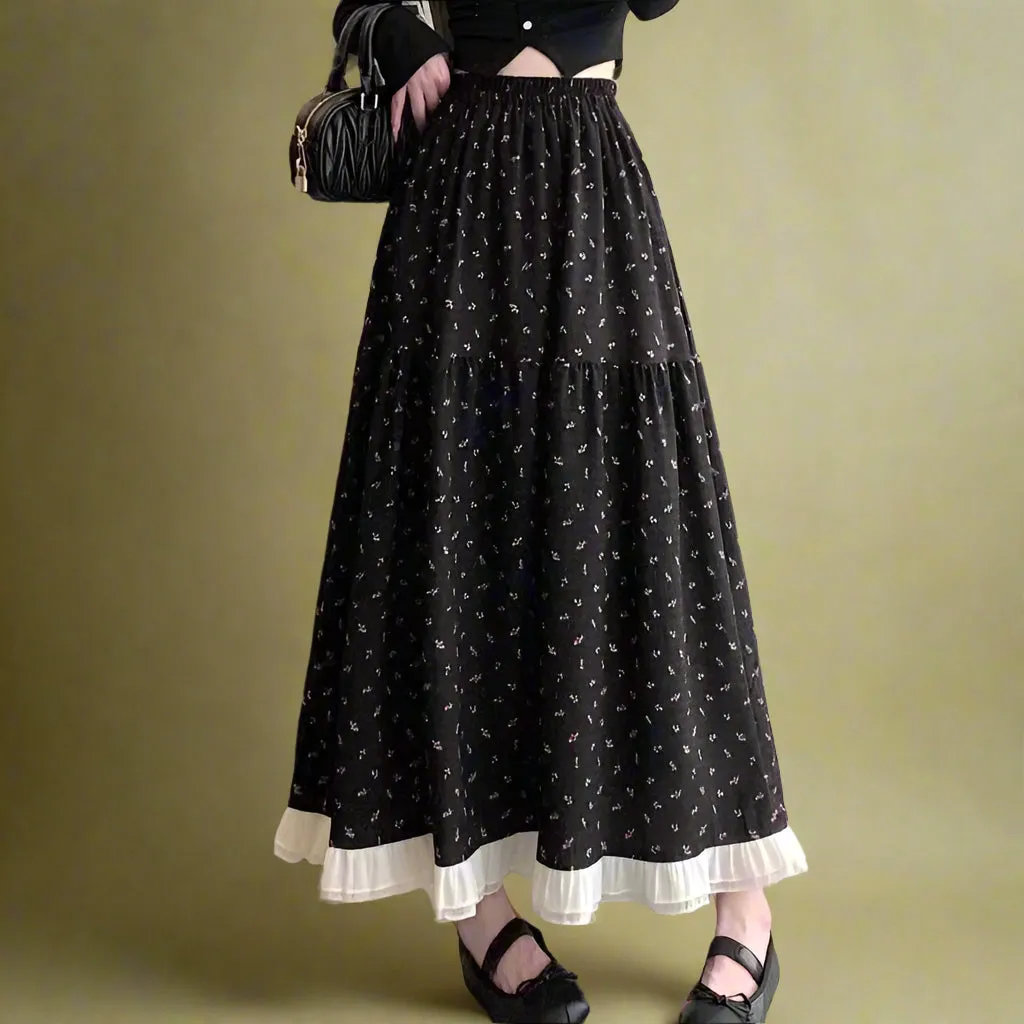 Vintage Sheer-Layered Prairie Skirt