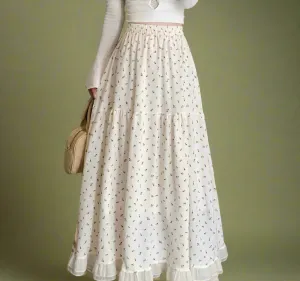 Vintage Sheer-Layered Prairie Skirt