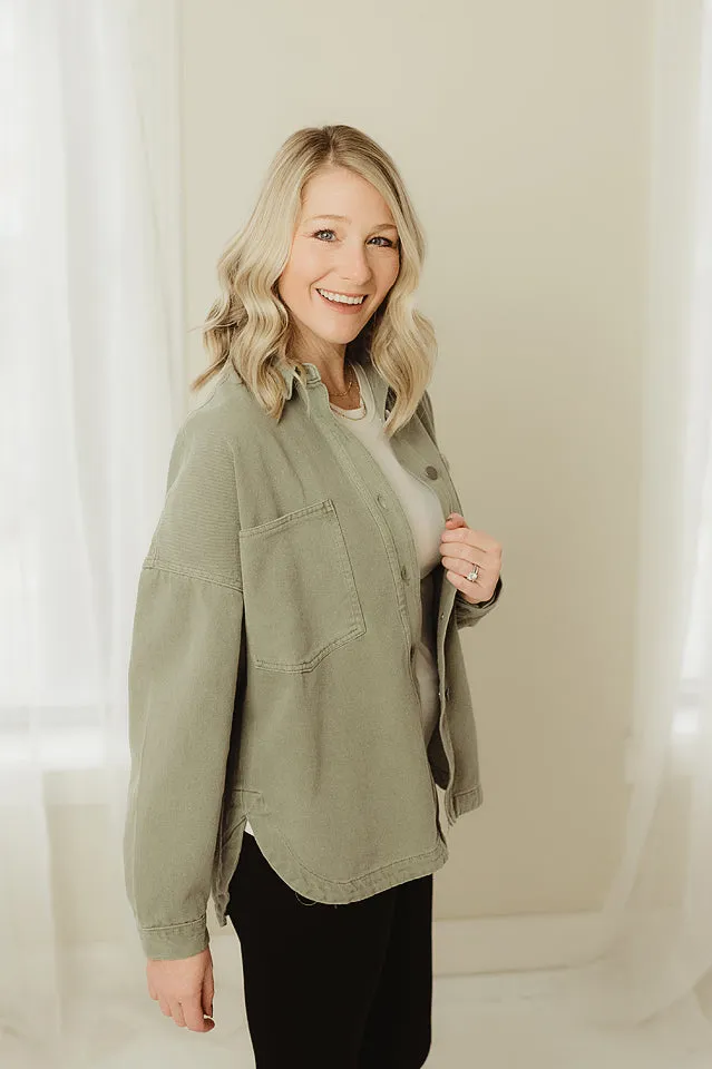 Vintage Washed Button Down Shacket