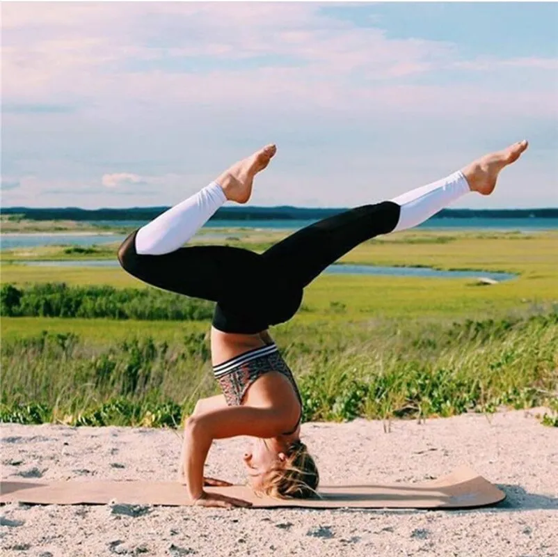 Wjczt Hot Women Leggings Net Yarn Splicing Color Women Leggins Pants Capri Breathable Mesh Sexy Female Leggings Jeggings
