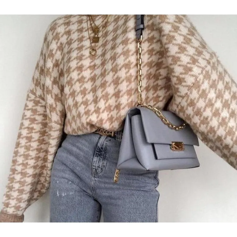 Women's Geometric Knitted Sweater