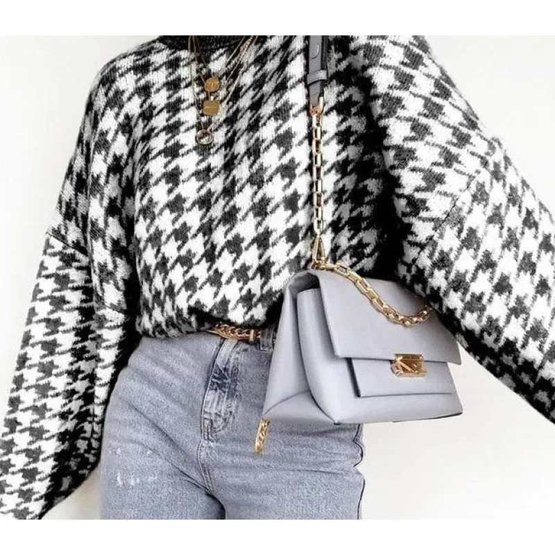 Women's Geometric Knitted Sweater