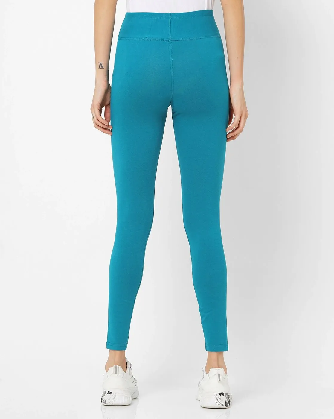 Women's Skimmer Cotton Stretch Shapewear Legging Teal Blue