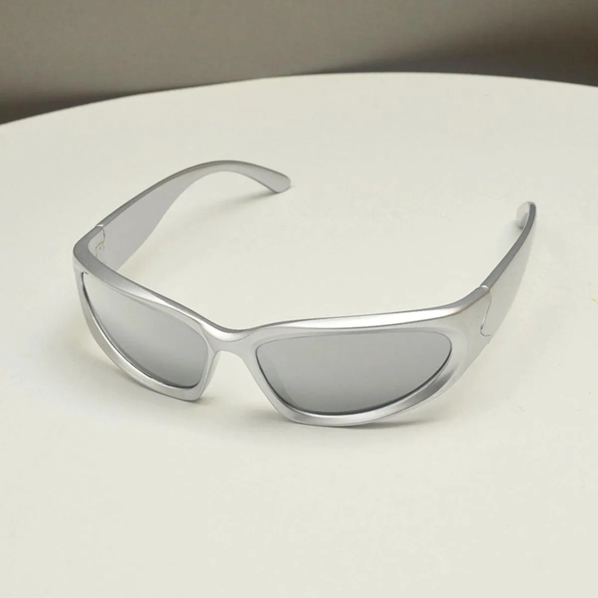 Y2K Aesthetic Sunglasses Silver Demon