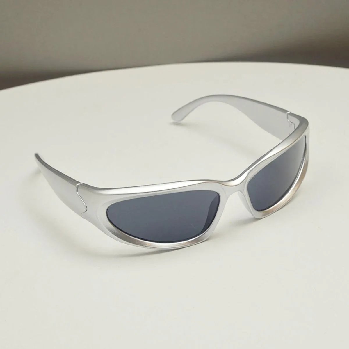 Y2K Aesthetic Sunglasses Silver Demon